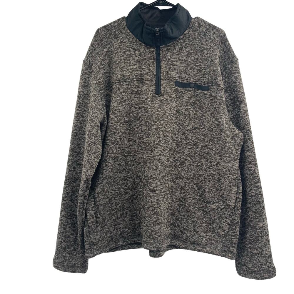 Eddie Bauer Men's Convector Snap Mock Sweater Charcoal Heather Size XL
